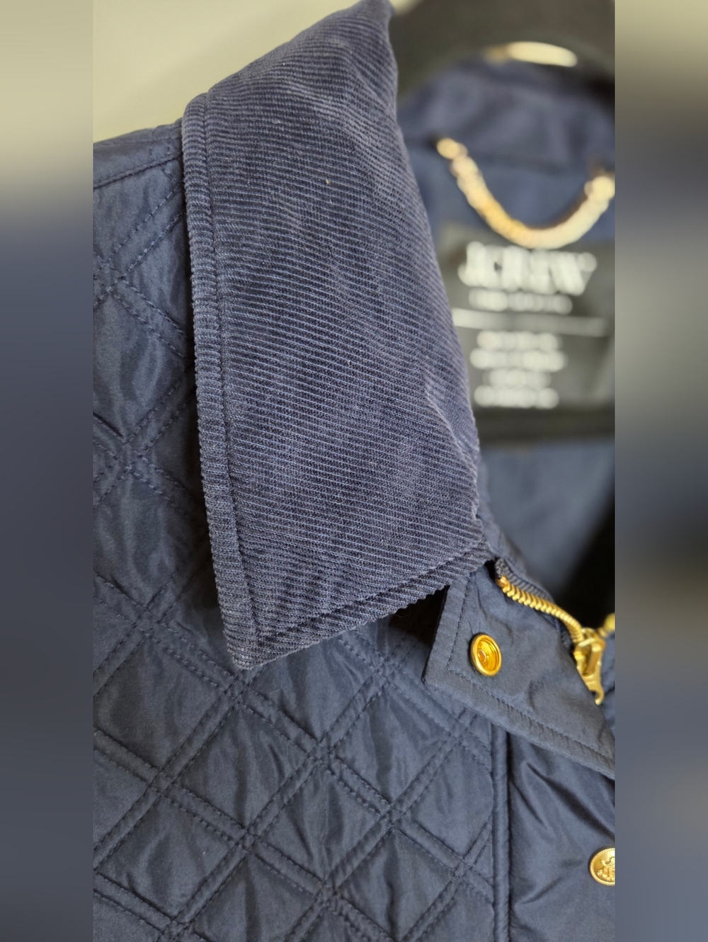 J.Crew Signature Puffer Vest In Navy With Navy Corduroy Collar - Picture 6 of 16